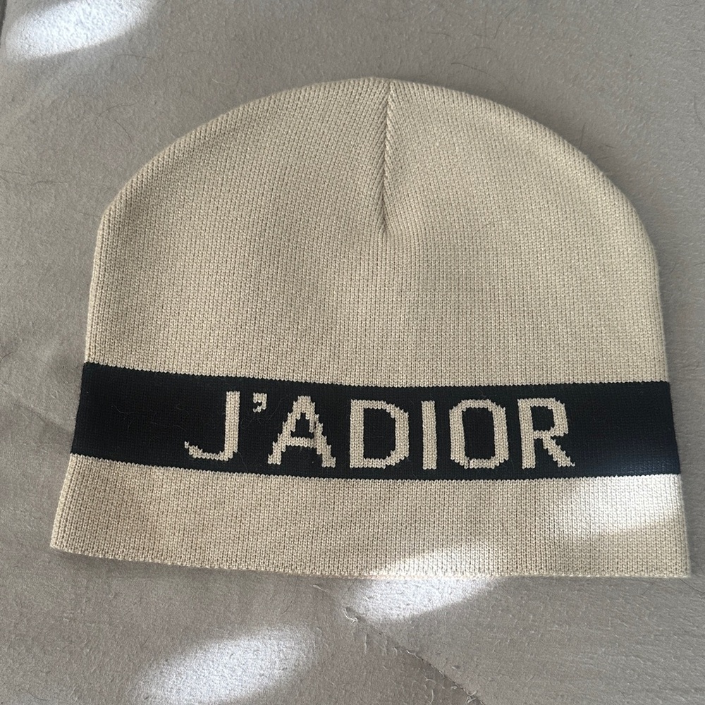Dior Cream and Black J'ADIOR Knit Beanie